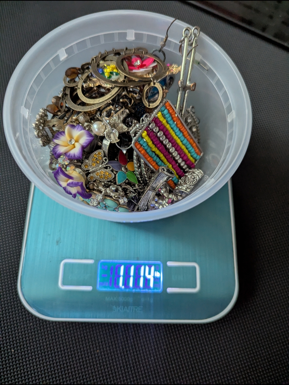 Scrap For Arts And Crafts, Broken. Colorful Costume Jewelry Lot -
